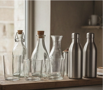 carafes, bouteilles, gourdes