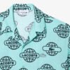chemise lacoste globe print bleu clair
